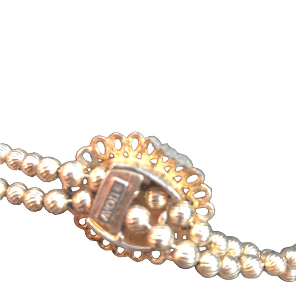 VTG Avon 1973 vintage elliptical emerald stone tassel adjustable discontinued - Picture 5 of 11